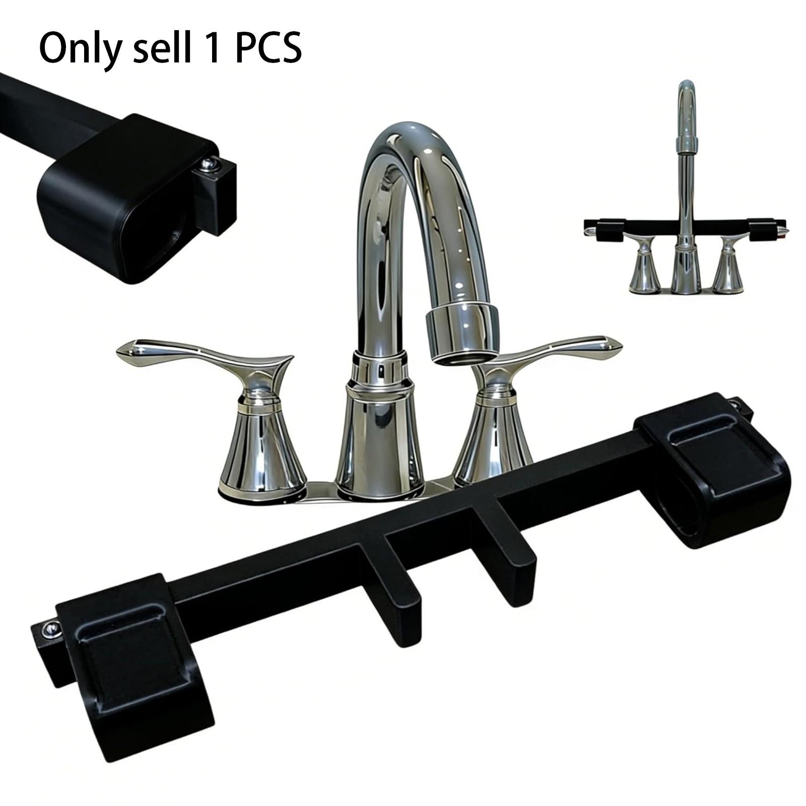 1 PCS Universal Faucet Handle Lock for Double Sinks, Child & Pet Safety Guard with Central Pipe Fixation, Prevents Handle Turning Durable Tap Lock, Quick-Install Sink Faucet Stopper for Kitchen Bathroom