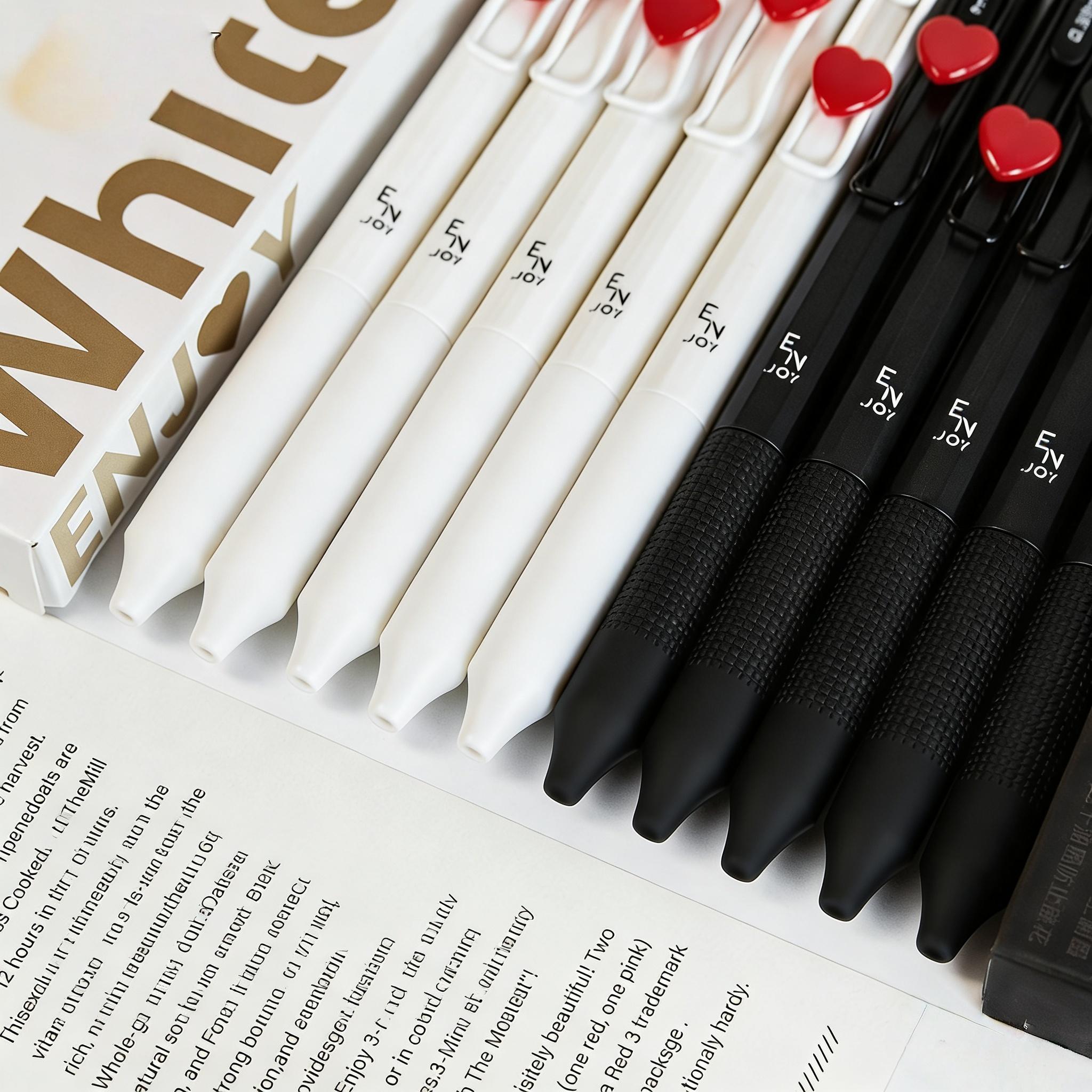 Heart-Shaped Click Pen Set, Smooth Writing Experience, Ink, Heart Feature, 0.38mm Tip, Durable Plastic Material, Ideal for Education and Professional Use