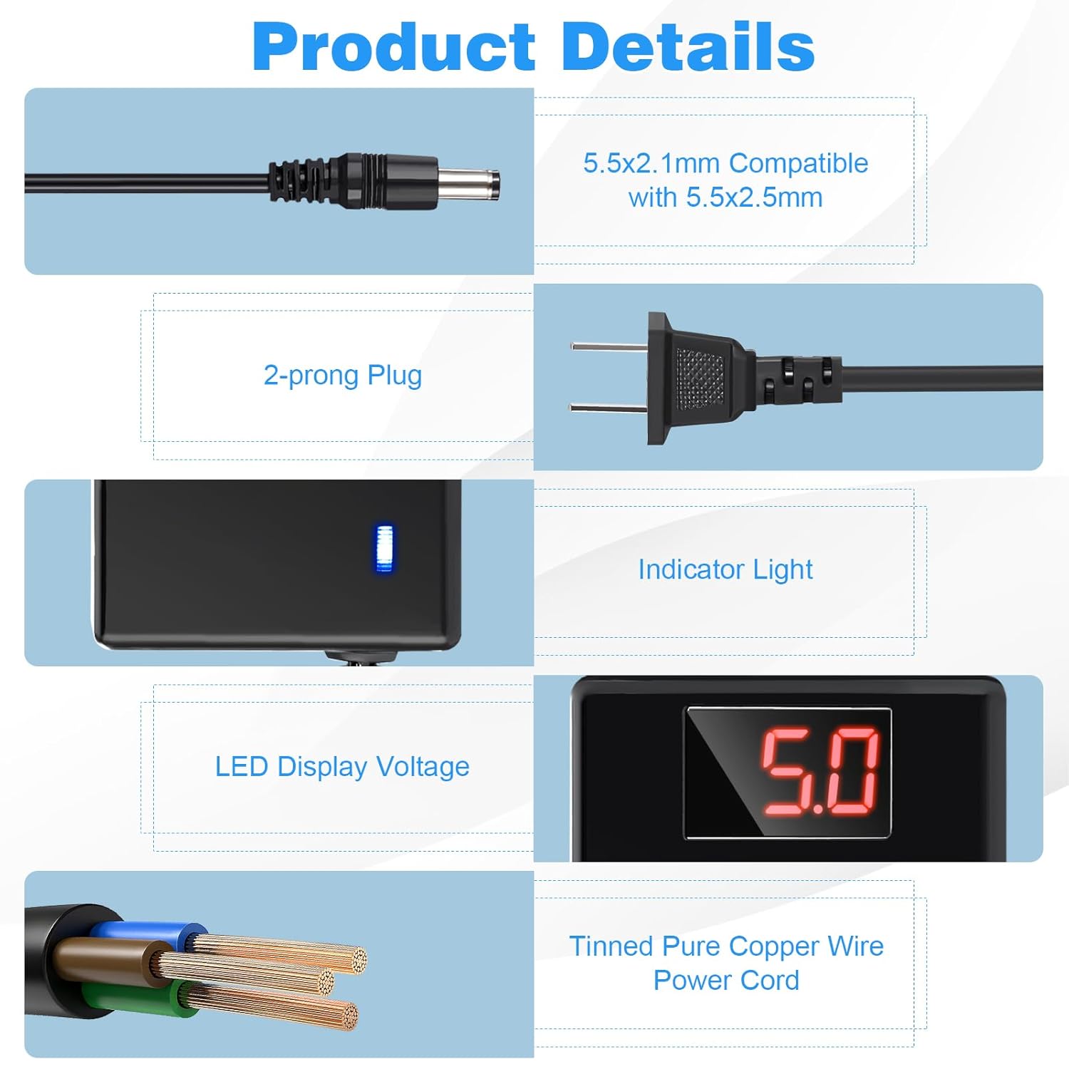 3V-12V 3A 36W Power Adjustable DC 3V 5V 6V 9V 12V Variable Adapter with LED Display, 100V-240V AC to 3V-12V DC Converter 3000mA Max with 5.5x2.1/2.5mm Female to Clip 3V-12V 3A 36W Power Adjustable DC 3V 5V 6V 9V 12V Variable Adapter with LED Display, 100V-240V AC to 3V-12V DC Converter 3000mA Max with 5.5x2.1/2.5mm Female to Clip