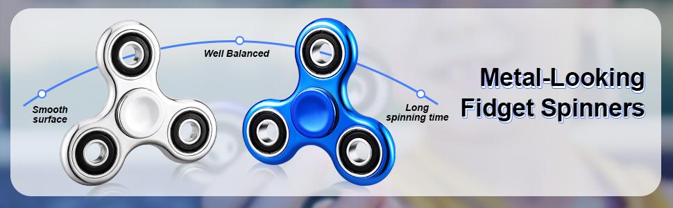 Dealsforyoudays Fidget Spinner 2 Pack, Stress Anxiety Relief Sensory Fidget Toys for Kids Adults, Cool Electroplated Fidget Spinners for ADHD Autism Birthday Gifts Stocking Stuffers Classroom Prizes for Boys Girls Round