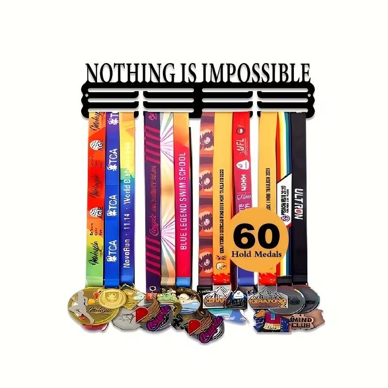 Metal Medal Display Stand, Wall-Mounted Running Medals Holder, Sports Ribbon Organizer, Suitable for Runners Gymnasts