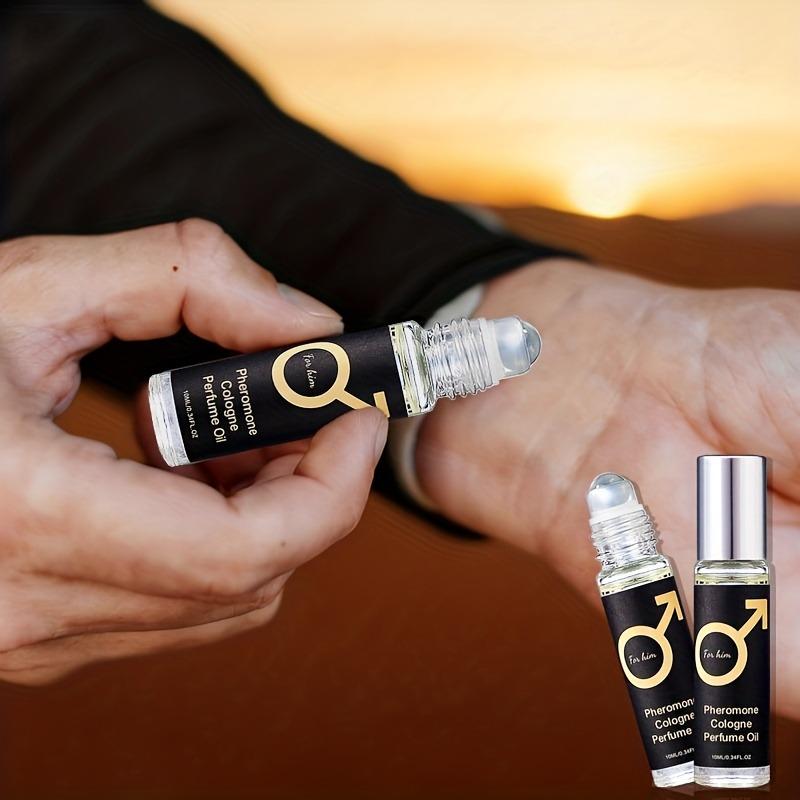 Men's Pheromone Rollerball Perfume, Long-Lasting Cedar and Woody Scent, Elegant, Ideal for Dates, Parties, Holidays, Gift