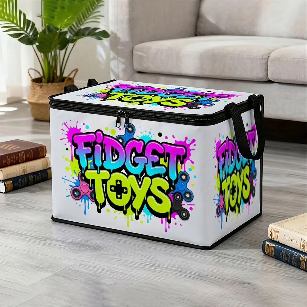 Foldable Urban Street Graffiti multi-functional clothing storage box with handle, suitable for home wardrobe storage and clothing organization. Features a sturdy zipper, Fidget Game Controller , perfect for travel, moving, and camping.