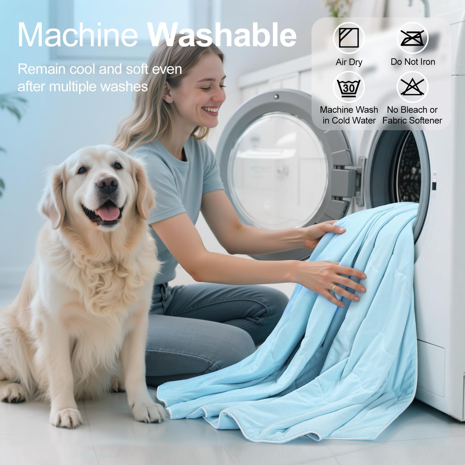 Pawaboo Premium Cooling Dog Blanket, Q-MAX>0.4 Cooling Blanket for Dogs, Washable Lightweight Summer Quilt for Pets and Humans, Self Cool Quilt for Cats, Cool Throw for Hot Sleepers