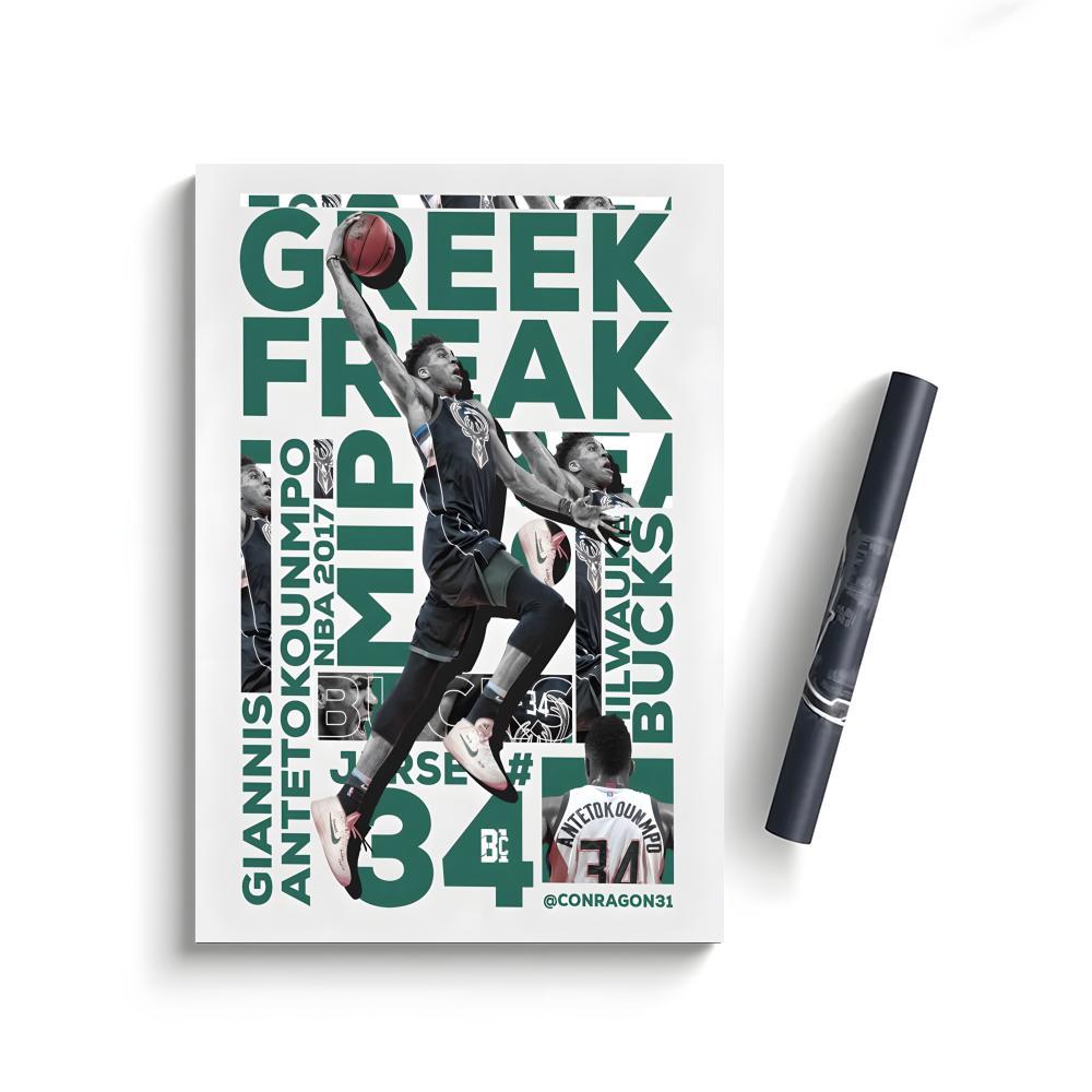 Giannis Antetokounmpo Poster Bedroom Home Decor Art Poster Perfect Gift for Family and Friends