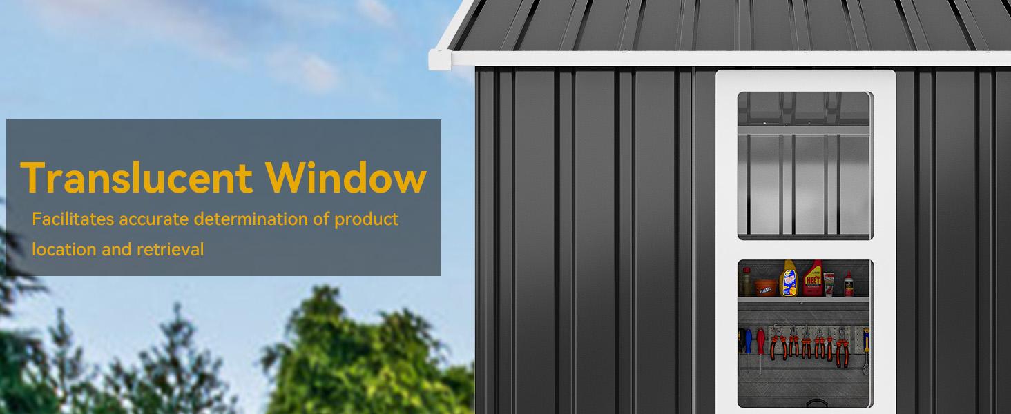 Yitahome 6x4ft Metal Outdoor Storage Shed with Window, Lockable Tool Storage Sheds, Steel Garden Sheds with Sloped Roof for Backyard, Patio, Garage, Lawn Yitahome 6x4ft Metal Outdoor Storage Shed with Window, Lockable Tool Storage Sheds, Steel Garden Sheds with Sloped Roof for Backyard, Patio, Garage, Lawn