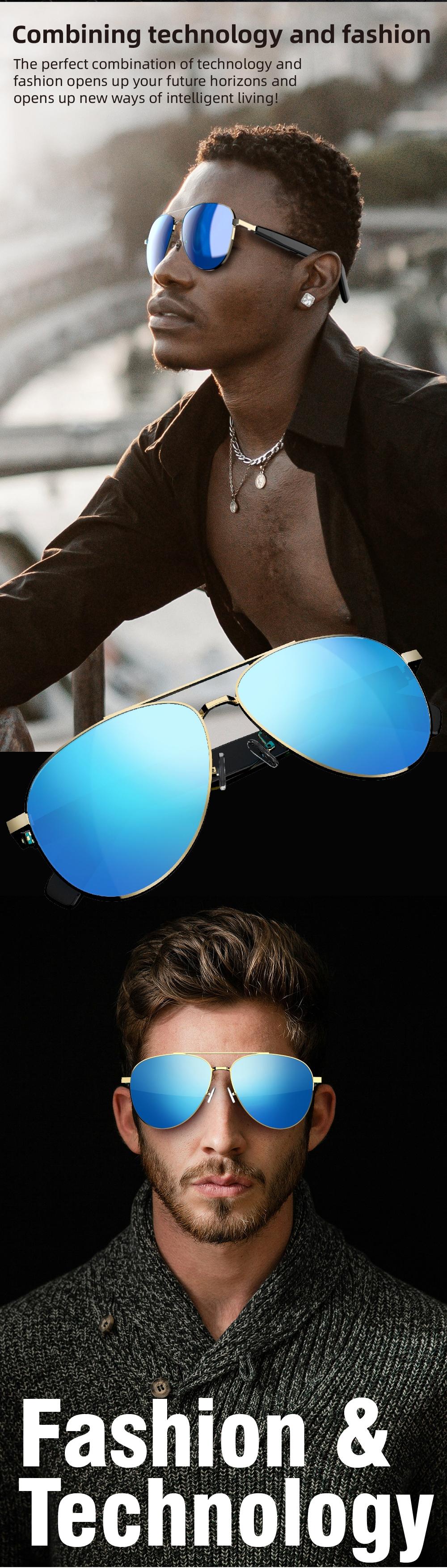 Touch Control Bluetooth-compatible Sunglasses, Multifunctional Wearable Glasses for Men & Women, Stylish Gift for Tech Enthusiasts, Smart Audio Glasses