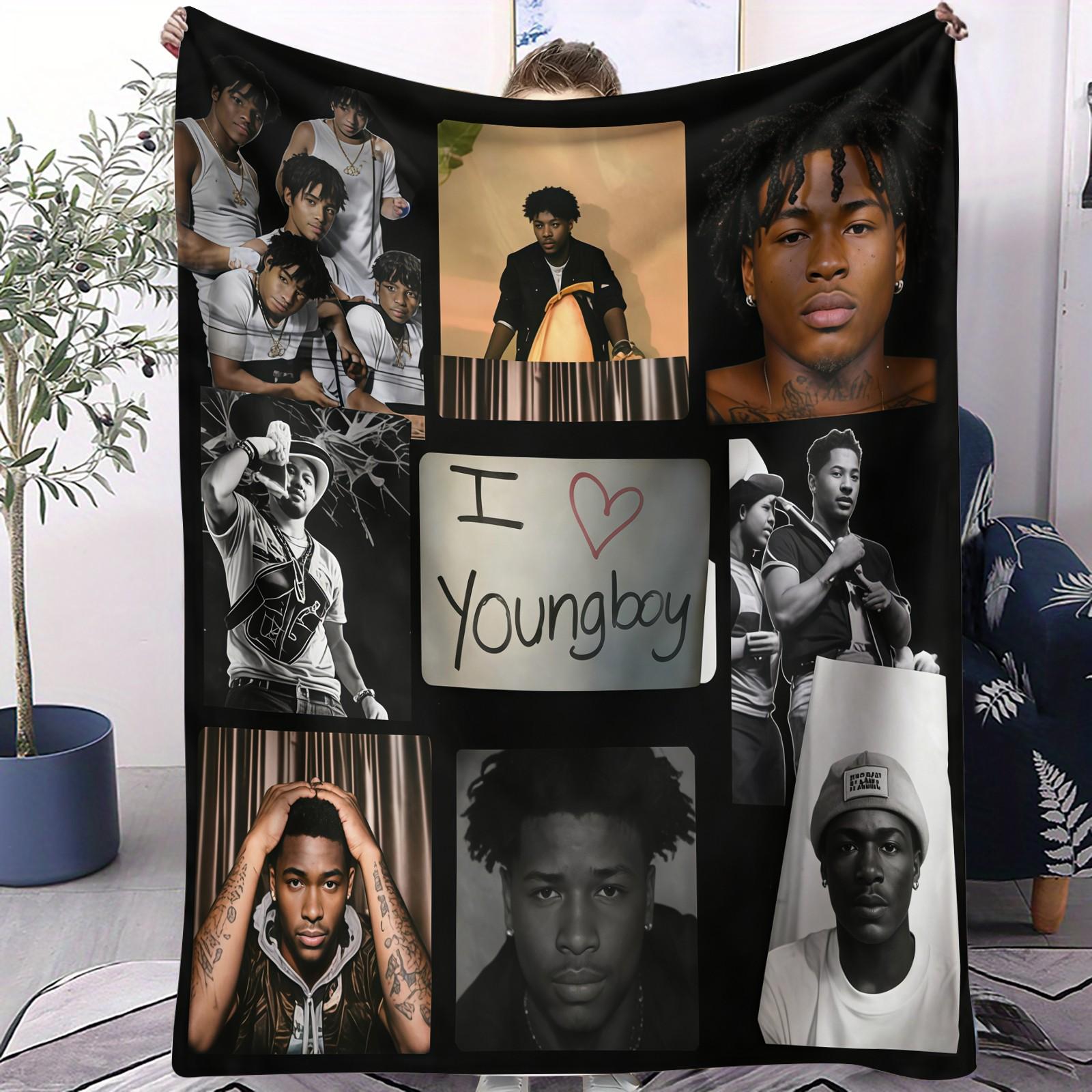 Youngboy Patterned Blanket, Everyday Holiday Birthday Gift For Kids And Adults, Soft, Warm And Lightweight Plush Blanket For Bed, Sofa, Car, Room Decoration, Custom Photo Blanket, Personalized Picture Blankets