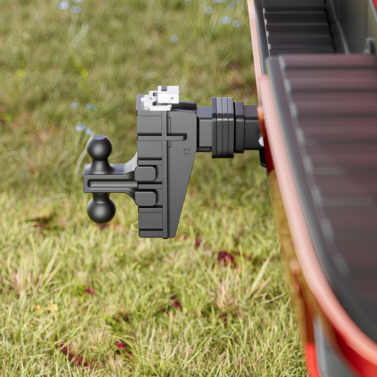 Dual-Ball Adjustable Trailer Hitch(2"&2-5/16"), Fits 2.5-Inch Receiver（Key point）, 6 Inch Drop/Rise Drop Cushioned Hitch, 28,000 LBS GTW-Tow Hitch for Truck, Solid Ball Mount, Black, Heavy Duty