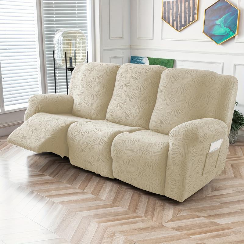 Leopard Print Stretch Recliner Sofa Cover, 3-Seater Sectional Slipcover with Pockets, Machine Washable Furniture, Protector #TikTokShopHolidayHaul