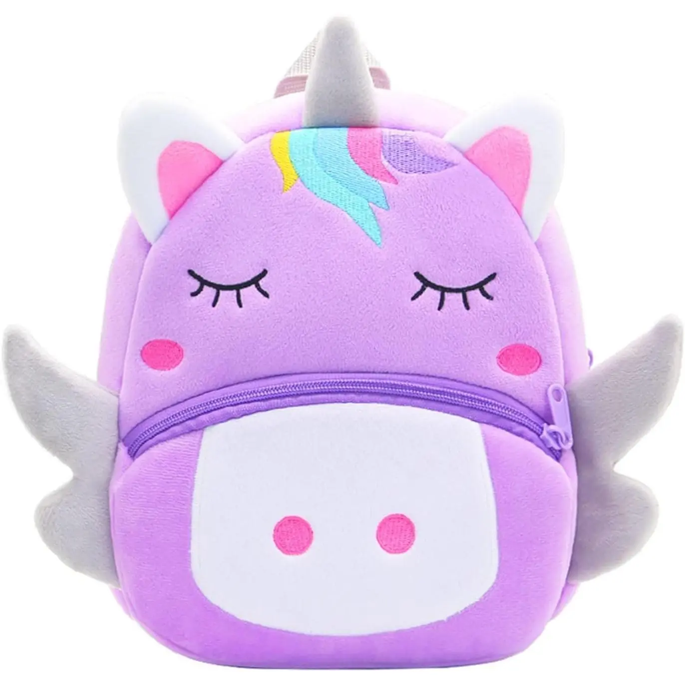 Toddler Backpack Toddler Bag Plush Animal Cartoon Mini Travel Bag for Baby Girl Boy 2-6 Years-Puple Unicorn, Polyester, Safe