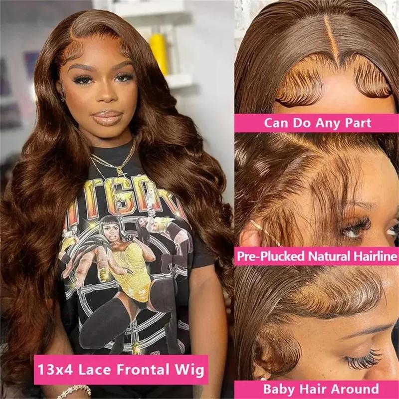 30 32Inch Chocolate Brown 13x4 Lace Front WIgs 13x6 Lace Hair Wigs Preplucked Color #4 Wigs On Sale For Women Bling Hair