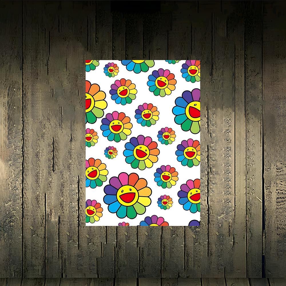 Murakami Takash Painting Fashion Poster Frameless poster pp Matte adhesive paper for Living room hallway bedroom