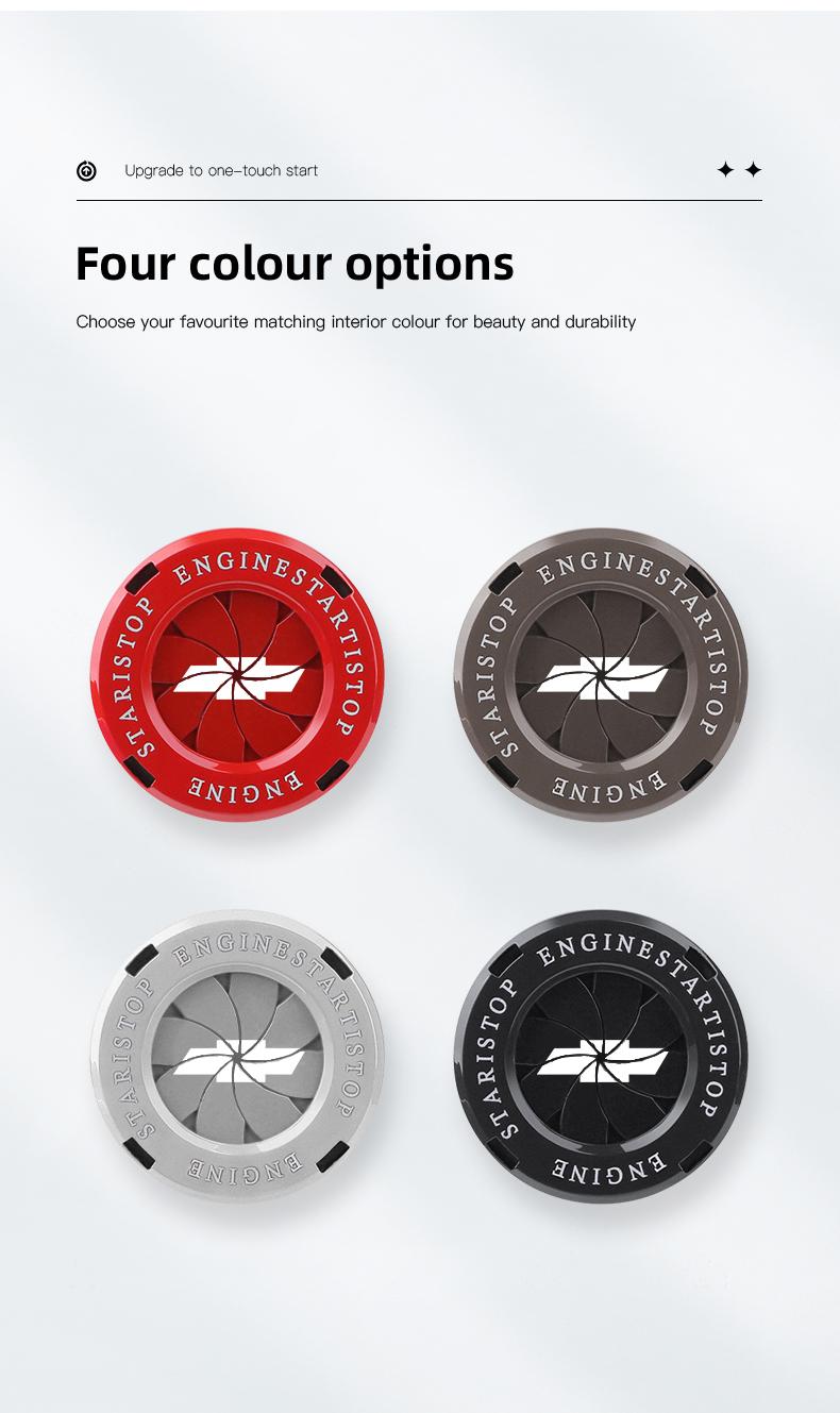 Car One Button Start Protective Cover Ignition Device Decoration For Chevrolet Corvette Montana TrailBlazer Silverado Traverse Camaro Suburban Equinox Bolt Cruze Malibu Colorado Trax SS Spark Captiva Onix Spin Impala Cobalt