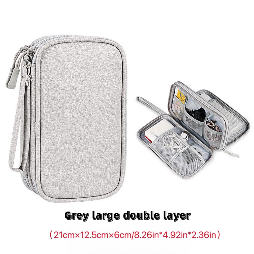 Large Multi-Layer Digital Accessories Storage Bag, Power Hard Drive Protector, Dust-Proof Charging Cable & Earphone Case, Travel Organization Pouch