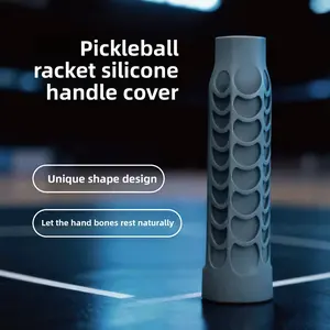 High-elasticity silicone pickleball racket grip cover - octagonal honeycomb silicone handle protector