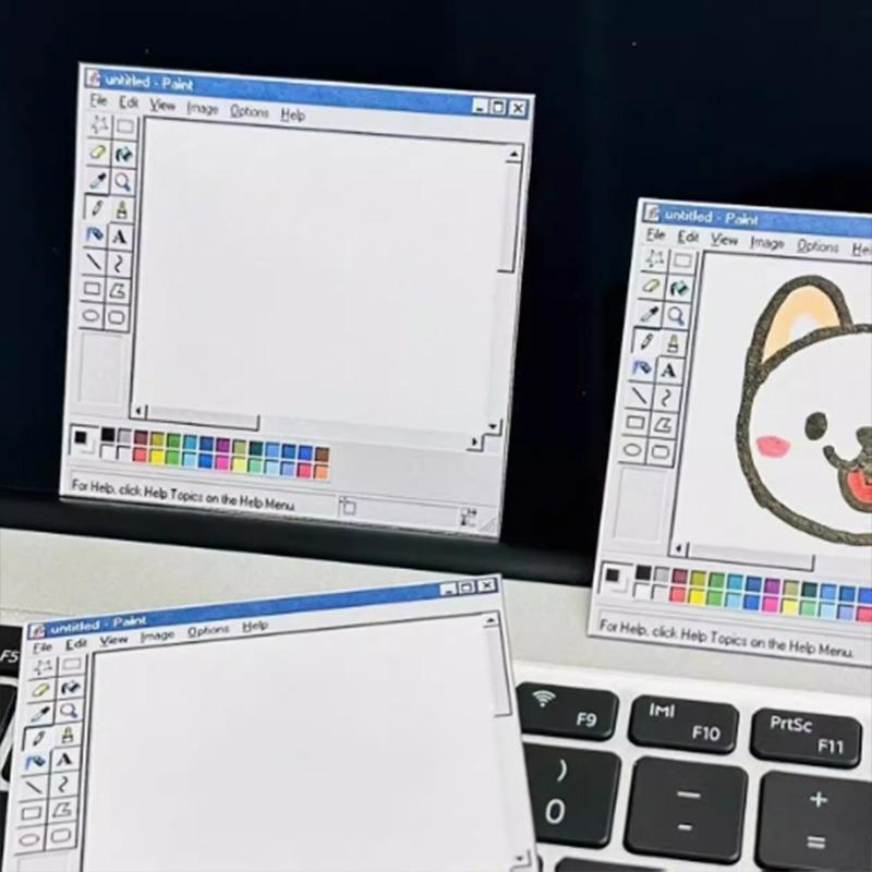 3pcs/set of Retro Computer Patterned Sticky Notes - 3X3 Inches, 50 Sheets Per Pack - Creative Office with School Notepad - The Perfect Gift for Students And Teachers