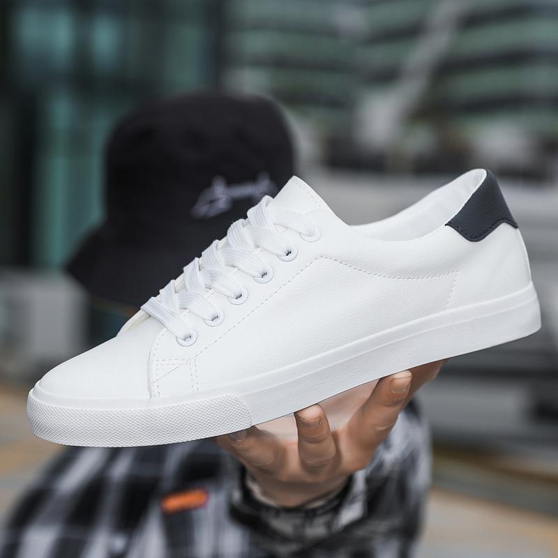 Men's Classic Sneakers, Comfortable Lace-Up Casual Shoes, Sporty Simple Style, Versatile Fashion, Black & White Options Available