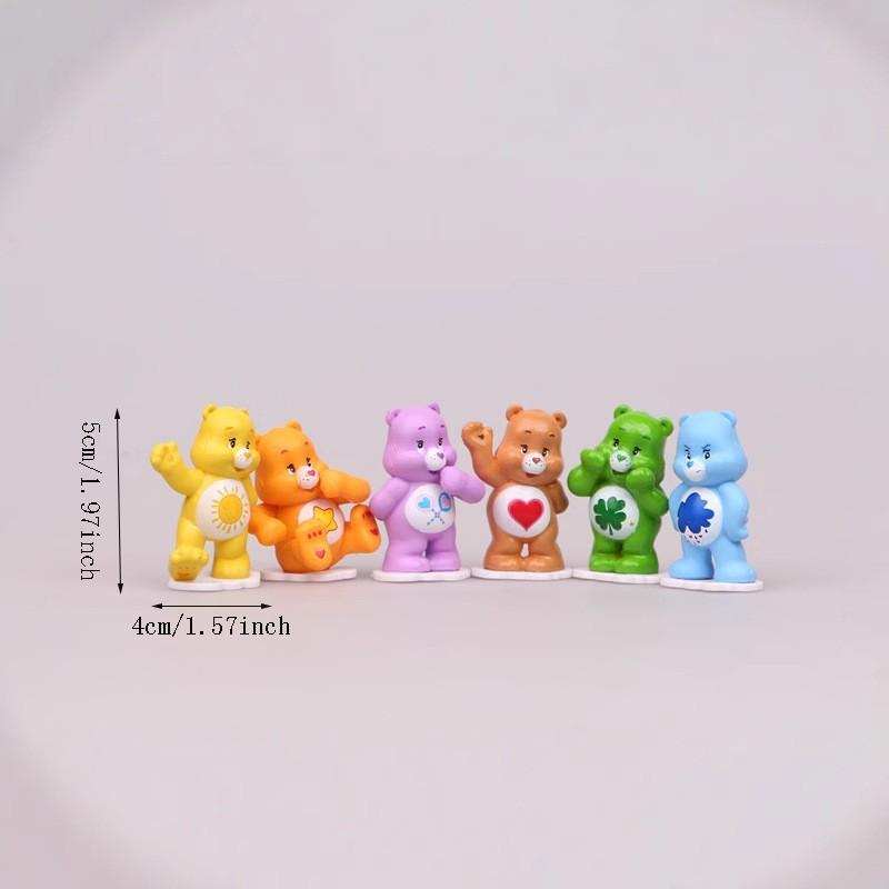 12 Rainbow Bear Heart Figurines, Seven-Color Micro Landscape Decor, Creative Decoration, Adorable Collectibles, Perfect Gift Idea!