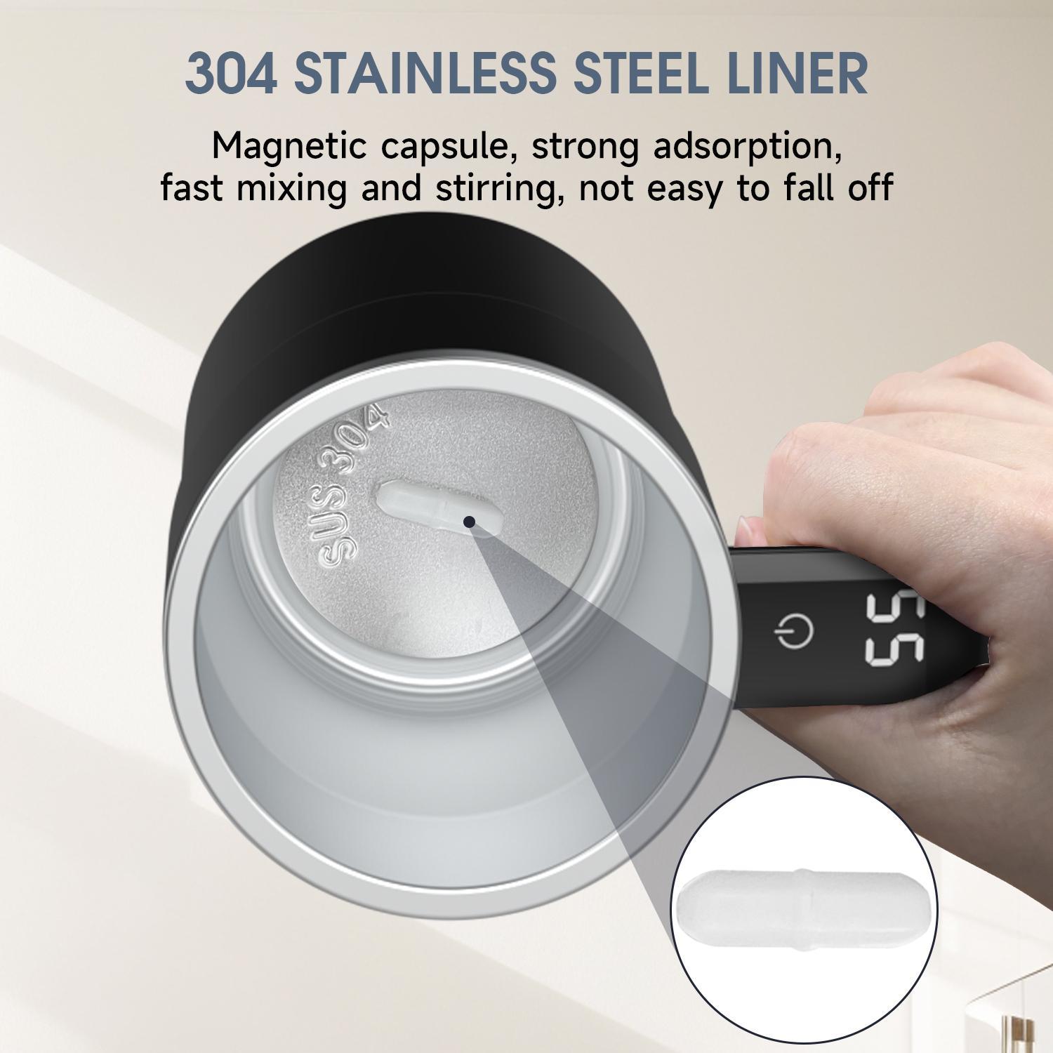 Intelligent Coffee Cup with Lid, 1/3 Counts Automatic Stirring Cup with Temperature Display, USB Rechargeable Stirring Cup for Coffee, Tea, Hot Chocolate, Gift Intelligent Coffee Cup with Lid, 1/3 Counts Automatic Stirring Cup with Temperature Display, USB Rechargeable Stirring Cup for Coffee, Tea, Hot Chocolate, Gift