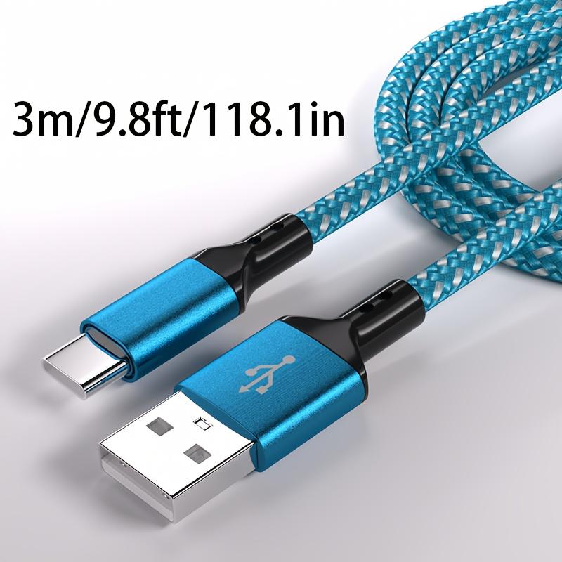 High-Speed Nylon Braided Fast Charging Cable, Smooth Glossy Surface, Multiple Colors & Sizes, Compatible with Samsung, iPhone, Xiaomi, Vivo, Oppo