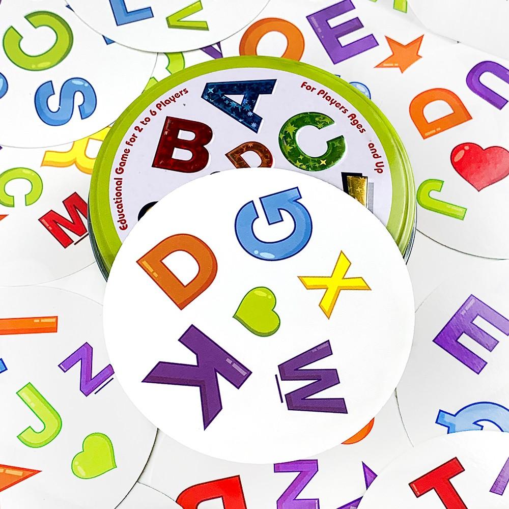 Colorful Letter Match Holiday Card Game,Iron Box Edition Happy Board Game, Christmas Carnival Night Thanksgiving New Year Party Challenge Entertainment Card Game, Quick Duel Social Card Game for Family and Friends