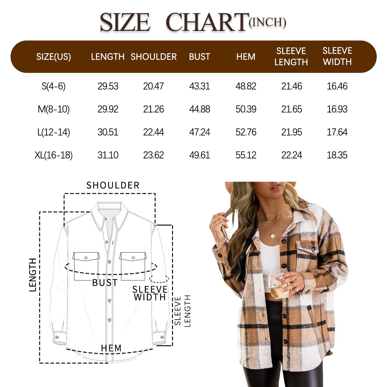 AUTOMET Womens Flannel Shacket Casual Jacket Plaid Button Down Long Sleeve Shirt Fall Winter Outfits pocket casual fabric