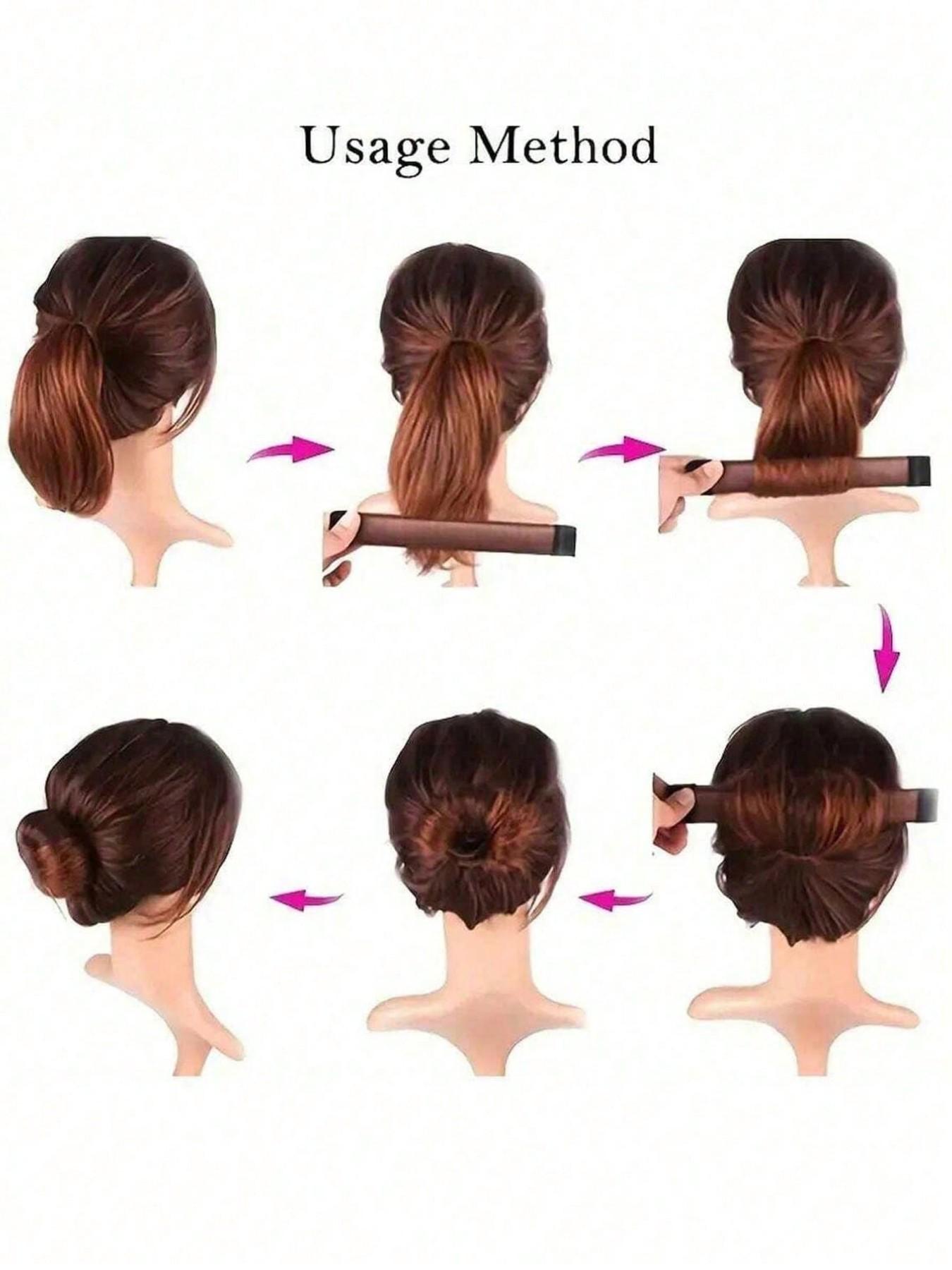 Minimalist Bun Maker Crown Styler Twisted Updo French Curls Magic Hair Bun Maker Fast & Easy Magic Bun Shaper For Woman Girl Ladies，Hair Bun Maker, Easy Fast Snap Roll Hair Nets Magic Buns Tool, Donut Curler Roller Dish Headbands