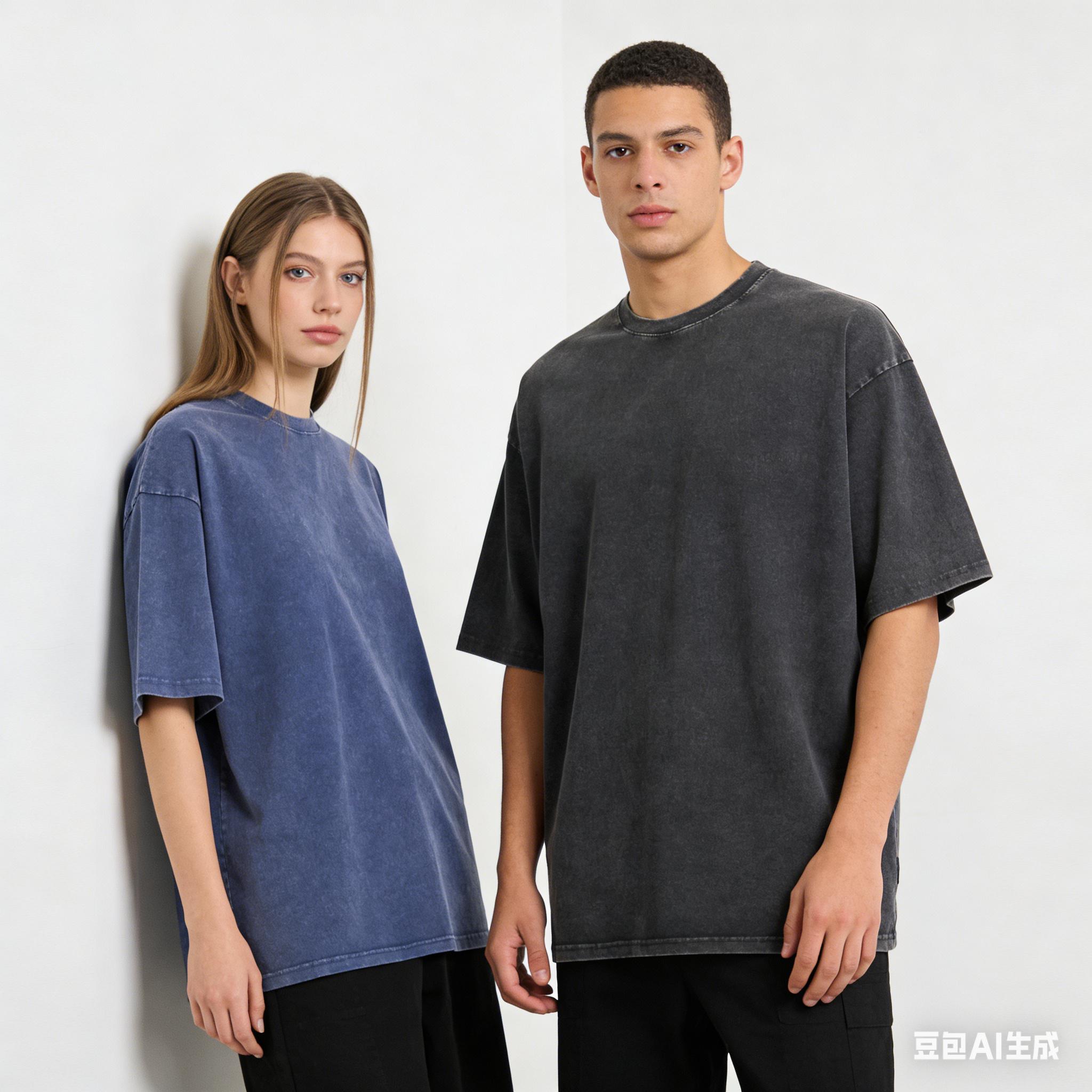Heavyweight 100% Cotton Crew Neck T-Shirts 1/3 Pack, Unisex Short Sleeve Vintage Acid Washed Basic Tees, Casual Streetwear Summer Tops Heavyweight 100% Cotton Crew Neck T-Shirts 1/3 Pack, Unisex Short Sleeve Vintage Acid Washed Basic Tees, Casual Streetwear Summer Tops