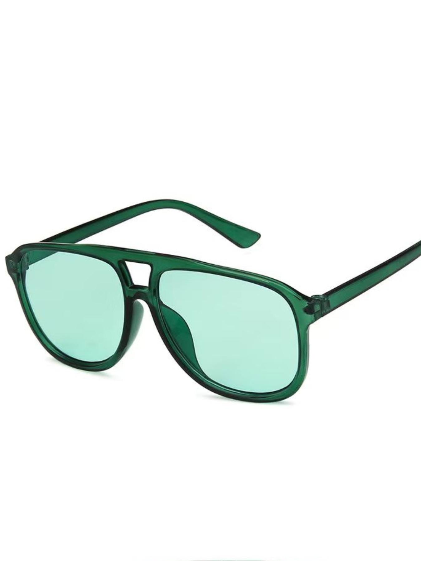 Unisex Simple Style Tinted Lens Aviator Sunglasses, Trendy Casual Sunglasses for Everyday Use, Fashion Accessories for Outdoor Activities