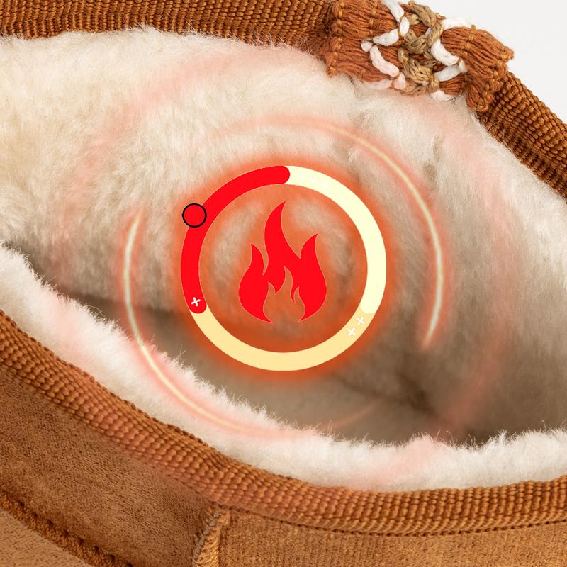 MUSSHOE Platform Mini Boot for Women Short Ankle Boot Warm Fur Fleece Lined Winter Boots with Memory Foam Insole for Outdoor Indoor