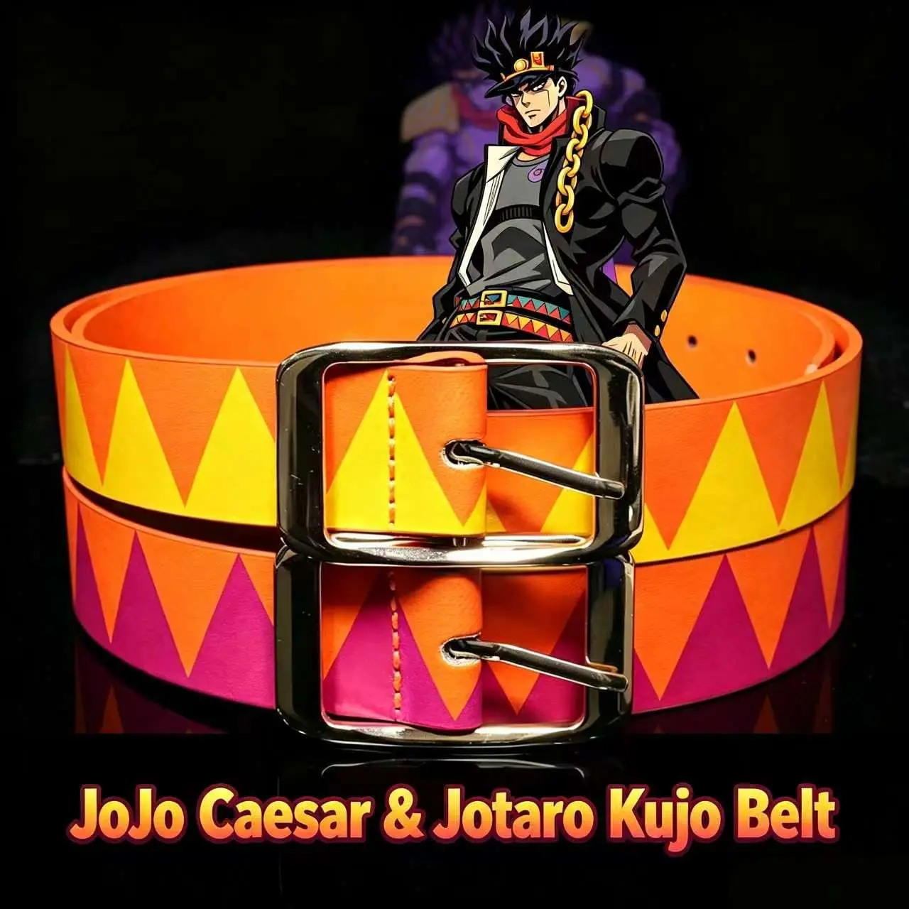 Inkhausstore-Inkvaultarchive JJBA Kujo Jotaro Caesar Triangle Pattern Cosplay Belt