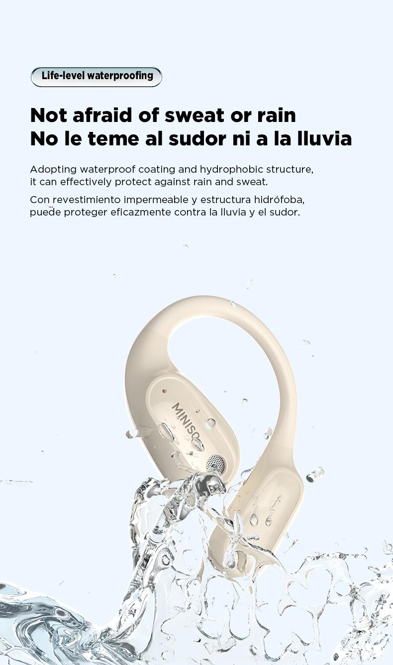 MINISO MS190 OWS Open Ear Bluetooth 6.0, Earbuds HIFI Sound Quality Music Wireless Earbuds, Gaming with Low Latency Wireless Headphones ,Colourful Sports,Earbuds Touch Control Built-in Mic Hearphones Compatible with Phone Computer