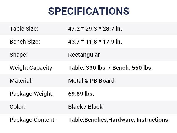 Allewie 3-Piece Dining Table Sets with Benches, Heavy Duty Metal Space-Saving Dinette for Kitchen/Living Room/Studio#TikTokShopBlackFriday #Christmas Gifts