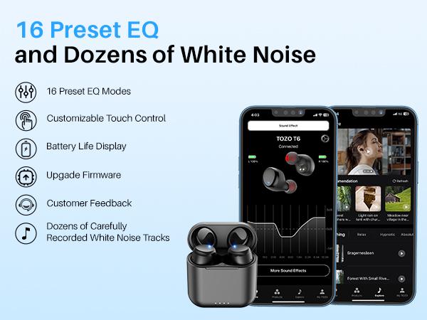 TOZO T6 Ergonomic with APP Edition(2024) True Wireless Earbuds IPX8 Waterproof Audio Headphone Electronic Headset mini earbuds mini headphones FathersDayGift