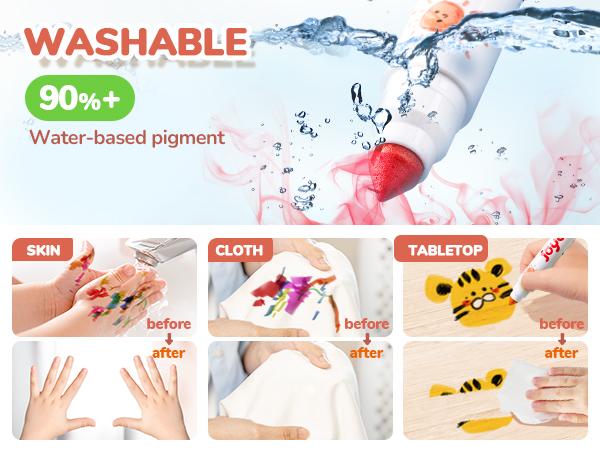 JoyCat Washable Markers for Kids with Carrying and Storage Case/DIY Coloring Fabric Storage Bag, Coloring Markers Set, School Classroom Supplies