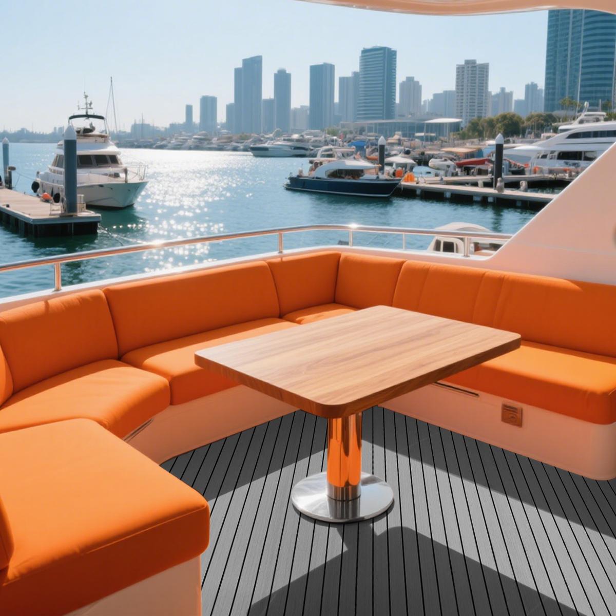 Faux Teak EVA Foam Marine Decking Sheet, 96x36in Self-Adhesive Synthetic Sheet for Boats, Swim Platforms & RV Decks, Helm Pad, Swim Platform