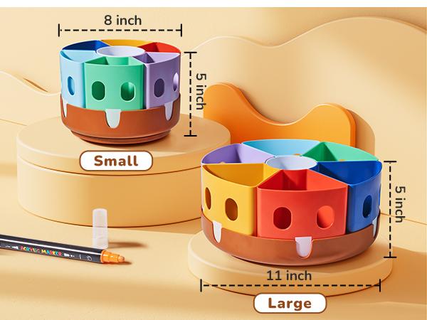 GAMENOTE Rotating Art Supplies Organizer, Lazy Susan Office School Supply, Desk Organization, Marker & Pencil Holder, Stationery, Colorful Containers GAMENOTE Rotating Art Supplies Organizer, Lazy Susan Office School Supply, Desk Organization, Marker & Pencil Holder, Stationery, Colorful Containers