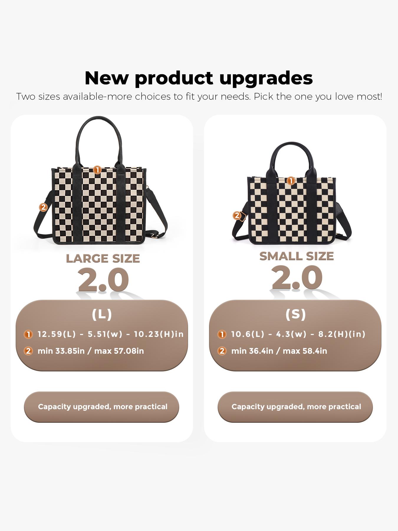 Large Women'S Casual Plaid Checkered Crossbody Shoulder Bag with Adjustable Detachable Strap, Large Capacity Fashion Tote Bag for Women, Versatile High-quality Daily Commuting Bag, Parties|Stylish Handbag Shoulder Bag