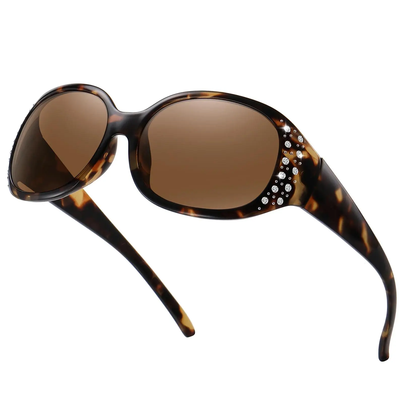 Oval sunglasses, fashionable diamond-encrusted street style sunglasses