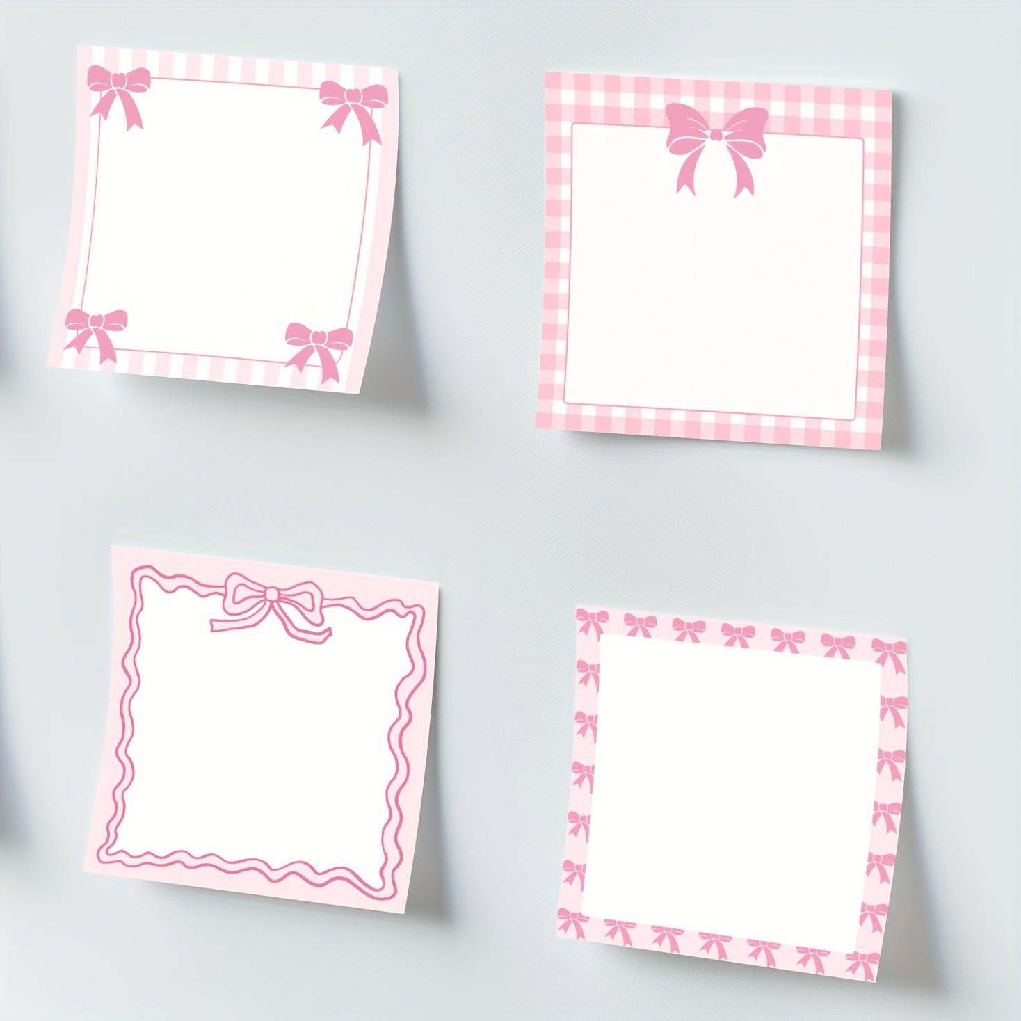 4-Pack Set Bow Sticky Notes, Cute Self-Adhesive Memo Pads with Four Designs, Four Styles for Reminders & Messages, Perfect for Office, School, Journaling, Great Stationery Gift 4-Pack Set Bow Sticky Notes, Cute Self-Adhesive Memo Pads with Four Designs, Four Styles for Reminders & Messages, Perfect for Office, School, Journaling, Great Stationery Gift