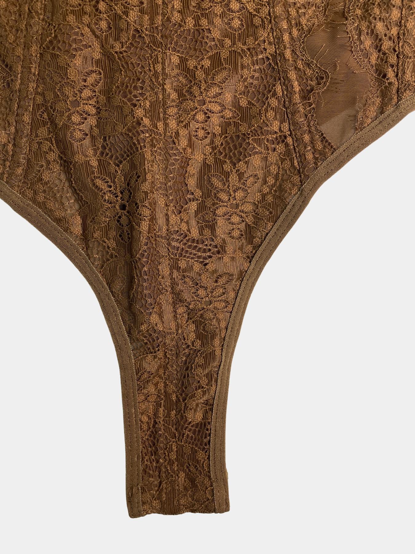 Women's Lace Mesh Transparent Halter Lingerie Bodysuit, Heart Neck Adjustable Straps, Fitted Plain Design, Casual Style, One Piece