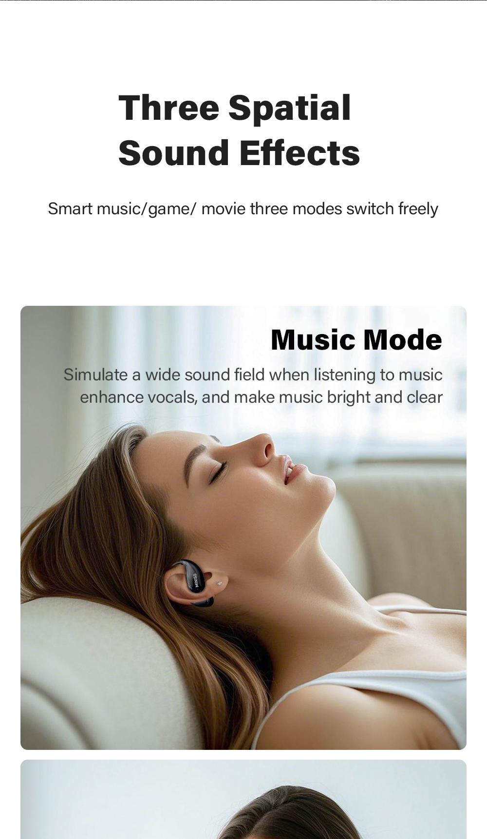 MINISO MS189 Wireless Earphones,Stereo HIFI Sound Earphones,Full Color Display Touch,Up to 48 Hours Power ,Ultra-Comfort Wireless Headphones,For Gym Running Workout