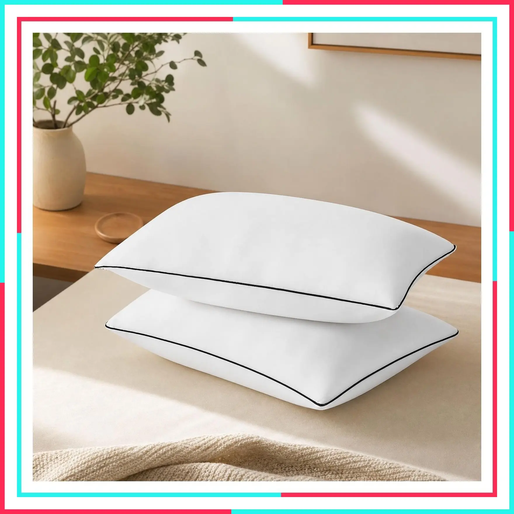 Cooling Bed Pillows for Sleeping, Pack of 2, Luxury Hotel Quality 3D Microfiber Fill with Breathable Cover for Side, Back & Stomach Sleepers, Neck Pain Relief