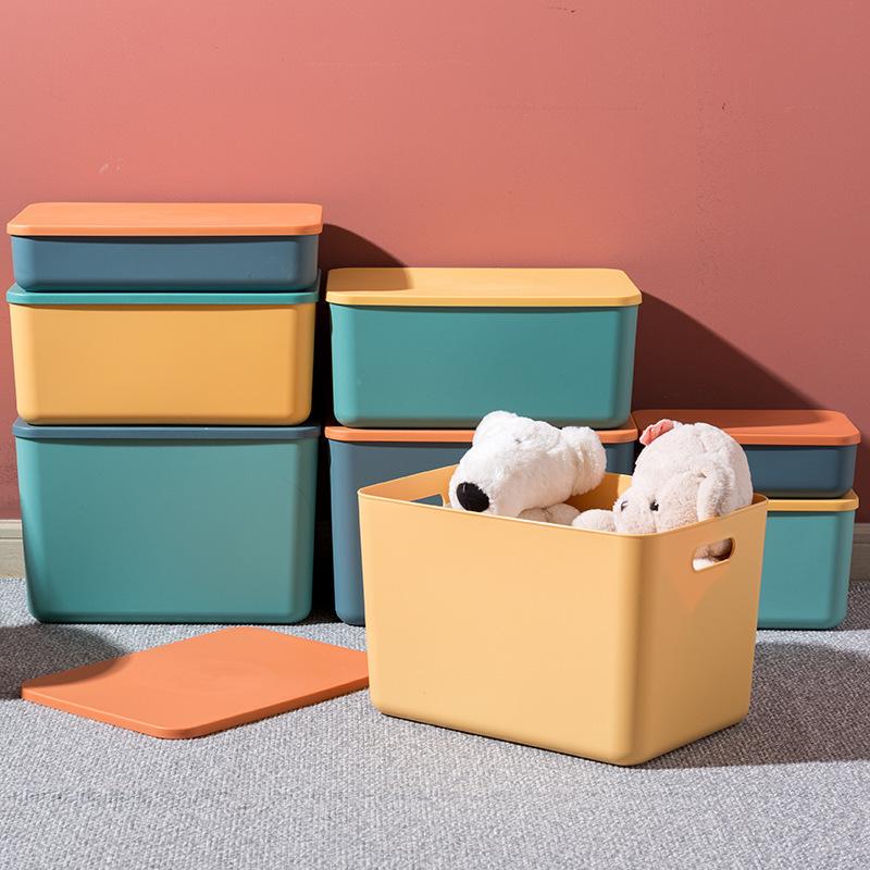 Stackable Storage Boxes with Handles, Waterproof PP Container, Multi-Color Flip Lid, Transparent Window, Ideal for Crafts, Snacks, Desk Organization, Durable Storage Organizer