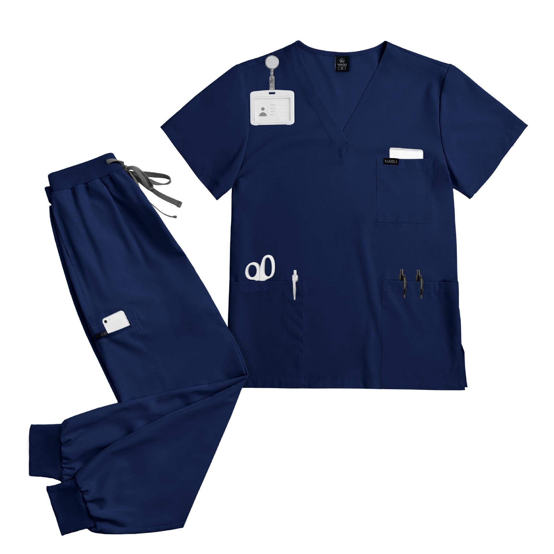 Neutral Style Scrub Set Women's Work Uniform for Pet Clinics & Nursing Home Staff
