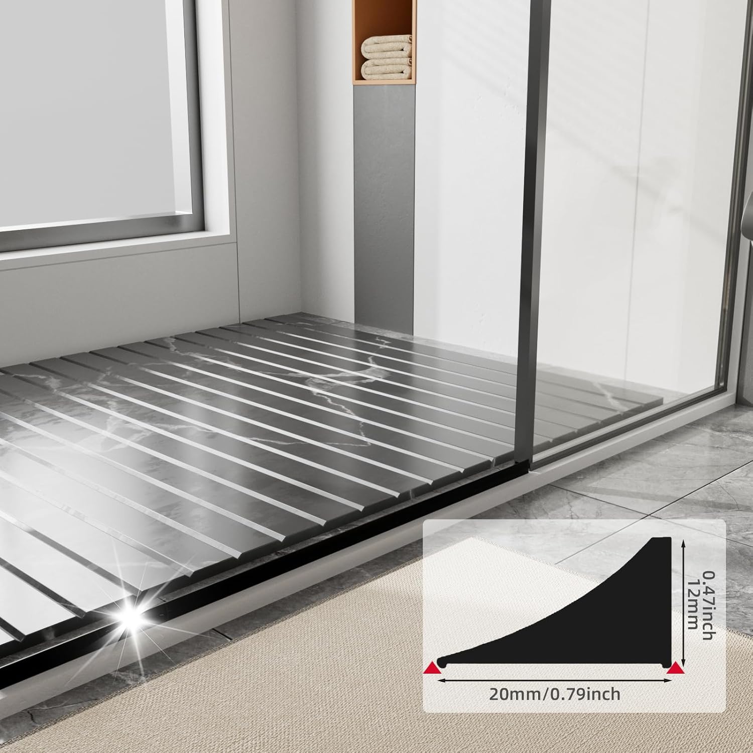 67 Inch Selfadhesive Shower Threshold Water Dam Barrier Shower Dam Water Stopper Bathroom and Kitchen Water Seal Strip Guard for Dry and Wet Separation(Transparent) 67 Inch Selfadhesive Shower Threshold Water Dam Barrier Shower Dam Water Stopper Bathroom and Kitchen Water Seal Strip Guard for Dry and Wet Separation(Transparent)