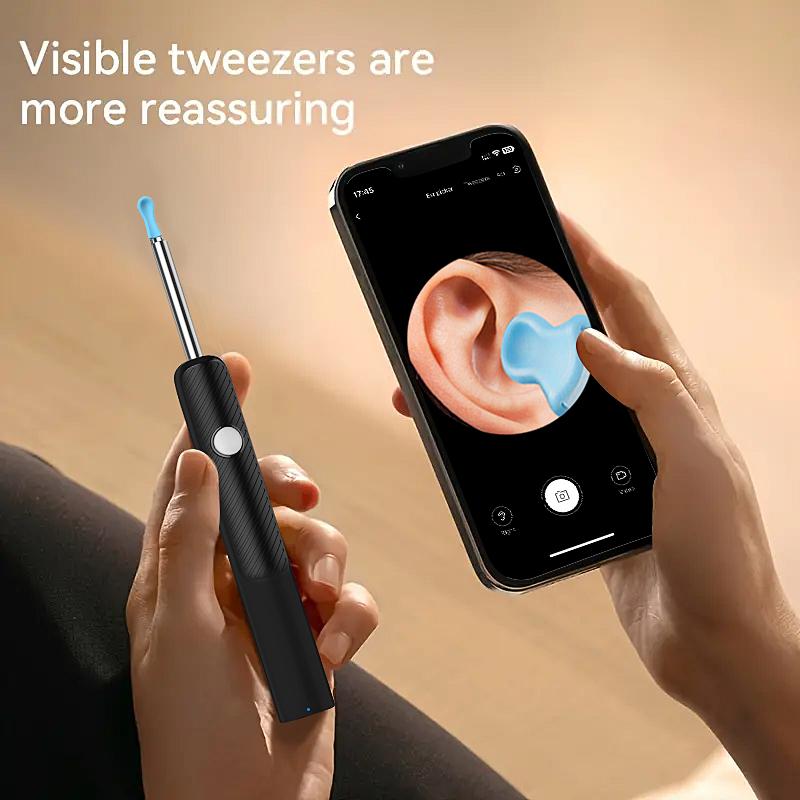 Ear Wax Removal, Ear Cleaner With Camera And Light, Ear Wax Removal Kit With 7 Pcs Ear Set, Ear Cleaning Tool With 8 Ear Spoon, Ear Camera Compatible With Phone & Android Phones, Ear Wax Remover