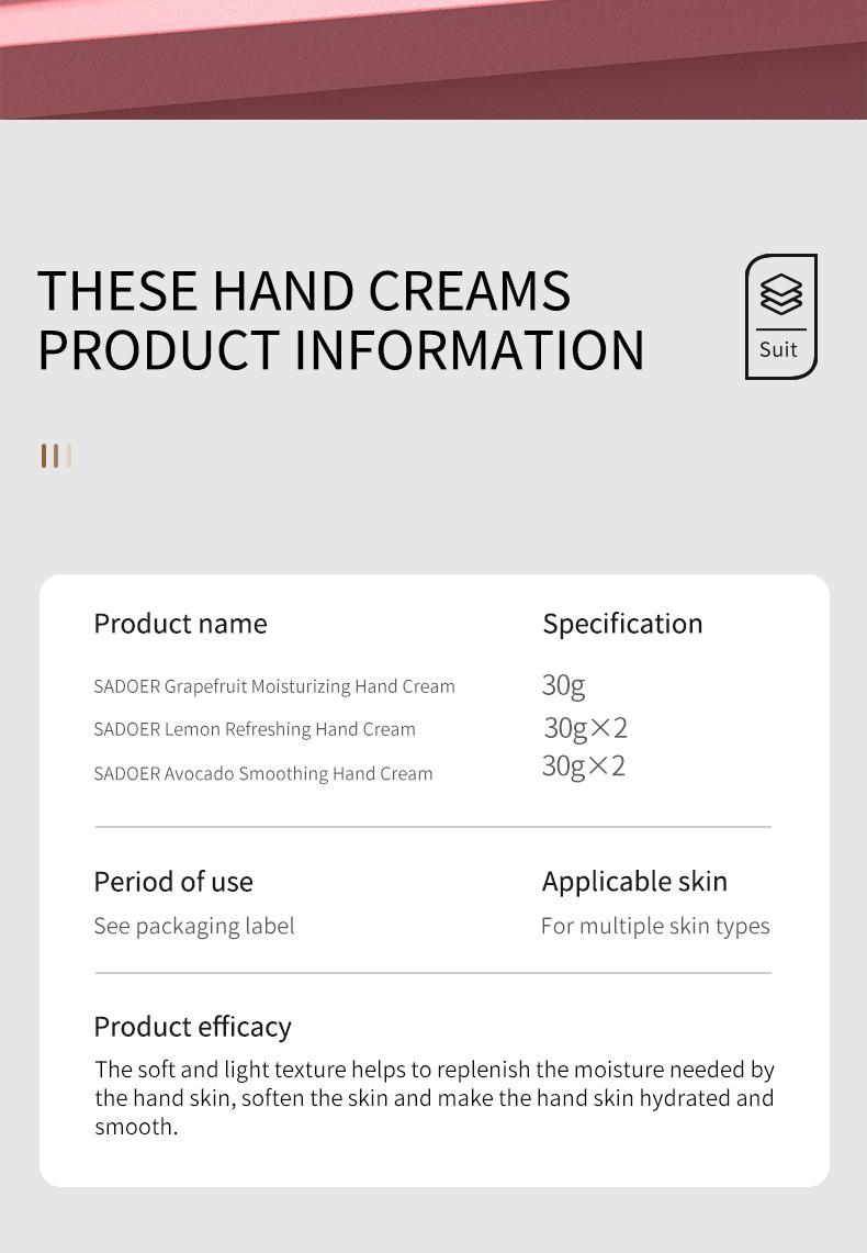 SADOER Anti-Crack Mini Hand Cream Hand Skin Care for Dry Cracked Hands Set, 5 Pieces Included