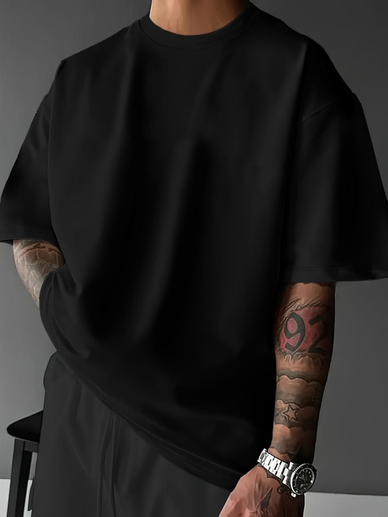 Men's Cool "Power Gym" Bodybuilding Graphic T-Shirt: Black Oversized Tee with Weightlifting Print, Perfect for Fitness Enthusiasts and Street Gym Style